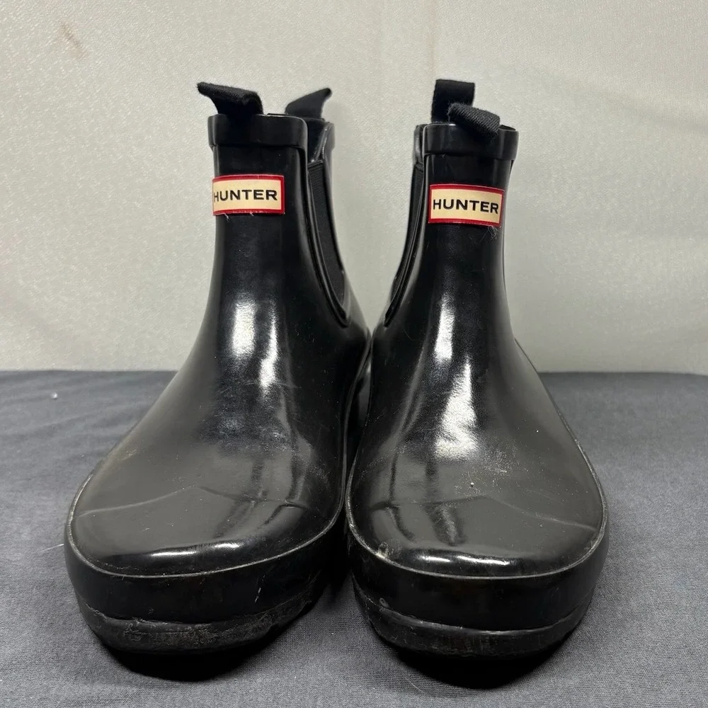 Hunter Women Rain Boot Rubber Size 6 Black Chelsea Ankle Waterproof WFS1043RMA